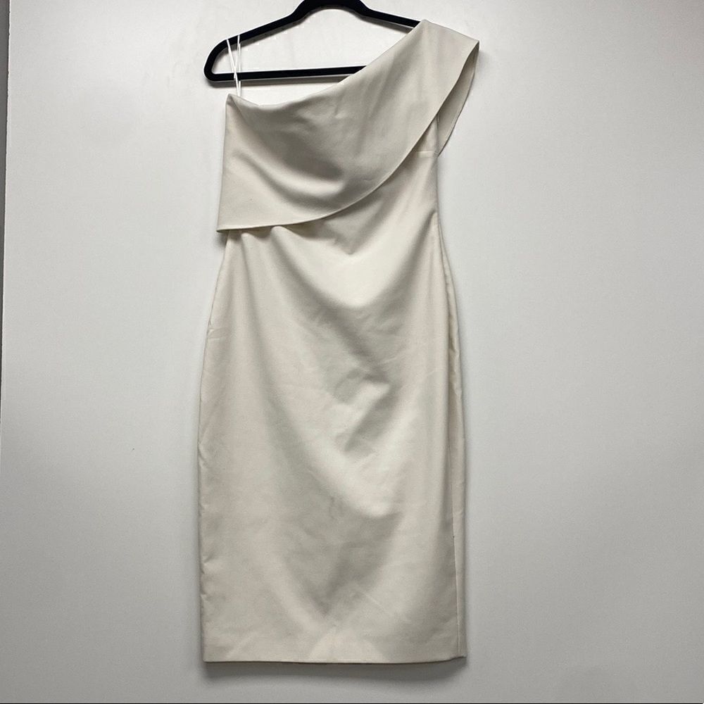 Likely One-Shoulder Cream Cocktail Dress
